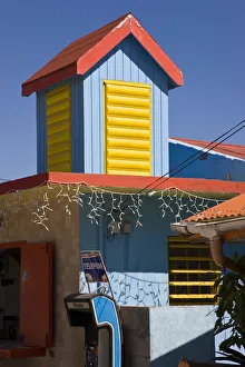 Caribbean, French West Indies, Saint Martin, colourful building in Grand-Case Caribbean, French West Indies, Saint Martin, colourful building in Grand-Case