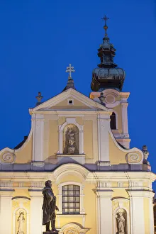 Carmelite Church at dusk, Gyor, Western Transdanubia, Hungary Carmelite Church at dusk, Gyor, Western Transdanubia, Hungary