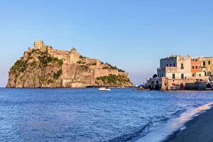 Cannons Collection: Castello Aragonese at Sunset, Ischia, Campania, Italy