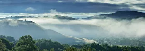 Cavado river valley in a misty morning. Montalegre, Portugal Cavado river valley in a misty morning. Montalegre, Portugal