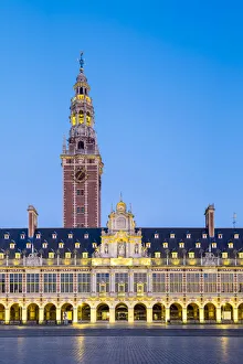 Leuven Gallery: Centrale Bibliotheek (Central Library) on Monseigneur Laduzeplein at night, Leuven