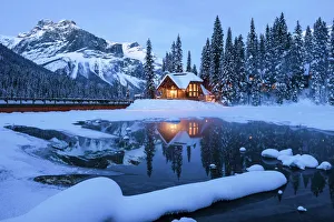 Chalet Reflections at Twilight, Emerald Lake, Yoho National Park, British Columbia Chalet Reflections at Twilight, Emerald Lake, Yoho National Park, British Columbia