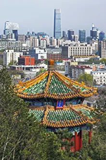 China, Beijing, elevated view over the city skyline from Jingshan Park China, Beijing, elevated view over the city skyline from Jingshan Park