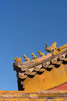 China, Beijing, Forbidden City, ceramic roof detail China, Beijing, Forbidden City, ceramic roof detail
