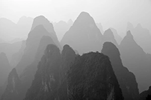 China , Guangxi , Mysterious mountains in Yangshuo region, China China , Guangxi , Mysterious mountains in Yangshuo region, China
