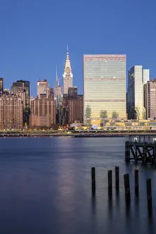 Chrysler & UN Buildings and Midtown Manhattan skyline from Queens, New York City Chrysler & UN Buildings and Midtown Manhattan skyline from Queens, New York City