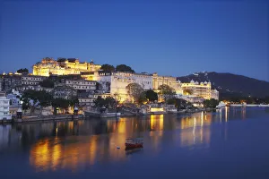 City Palace at dusk, Udaipur, Rajasthan, India City Palace at dusk, Udaipur, Rajasthan, India