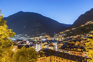 City skyline at dusk, Andorra La Vella, Andorra City skyline at dusk, Andorra La Vella, Andorra