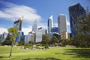 City skyline from the Esplanade, Perth, Western Australia, Australia City skyline from the Esplanade, Perth, Western Australia, Australia