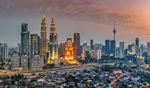 City skyline at sunset, Kuala Lumpur, Malaysia City skyline at sunset, Kuala Lumpur, Malaysia