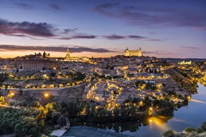City skyline with Tagus river, Toledo, Castile-La Mancha, Spain City skyline with Tagus river, Toledo, Castile-La Mancha, Spain