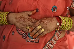 Close up of a Womens henna and jewellery at the Hotel Laxmi Villa Palace Hotel, Bharatpur Close up of a Womens henna and jewellery at the Hotel Laxmi Villa Palace Hotel, Bharatpur