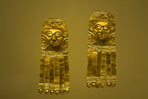 Colombia, Bogota, Gold musuem, Museo Del Oro, Gold artifact Colombia, Bogota, Gold musuem, Museo Del Oro, Gold artifact