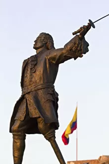 Images Dated 28th January 2010: Colombia, Bolivar, Cartagena De Indias, Statue of Blas de Lezo with amputated arm