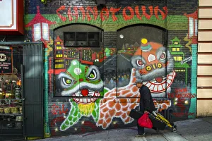 Colorful graffiti mural arts in Chinatown, San Francisco, California, USA Colorful graffiti mural arts in Chinatown, San Francisco, California, USA