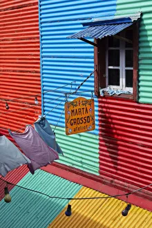 A colorful detail inside a historic conventillo of the Caminito de La Boca, Buenos Aires, Argentina A colorful detail inside a historic conventillo of the Caminito de La Boca, Buenos Aires, Argentina