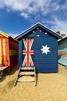 The colourful Brighton Bathing Boxes located on Middle Brighton Beach, Brighton The colourful Brighton Bathing Boxes located on Middle Brighton Beach, Brighton
