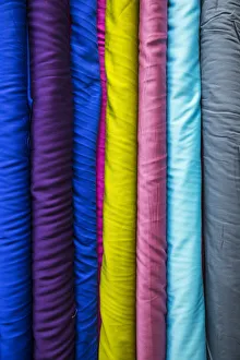 Colourful Cotton Fabrics in Souk Waqif Print, Doha, Qatar