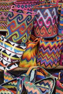 Colourful crafts for sale in Chichicastenango, Guatemala, Central America