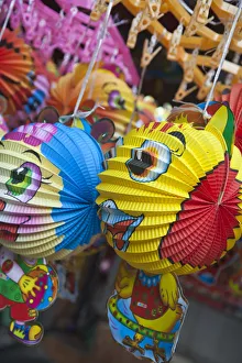 Colourful decorations for the Mid Autumn moon festival, Old Quarter, Hanoi, Vietnam Colourful decorations for the Mid Autumn moon festival, Old Quarter, Hanoi, Vietnam