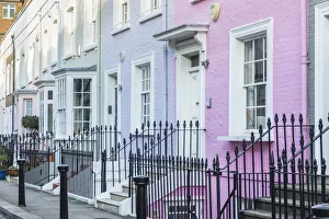 Terraced Houses Gallery: Colourful houses, Chelsea, London, England, UK