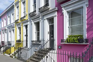 Terraced Houses Gallery: Colourful houses in Notting Hill, London, England, UK