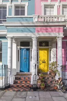 Terraced Houses Gallery: Colourful houses in Primrose Hill, London, England, UK