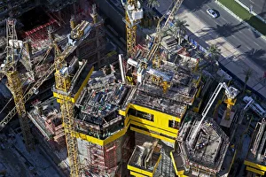 Construction of new luxury apartment buildings in Dubai, United Arab Emirates Construction of new luxury apartment buildings in Dubai, United Arab Emirates