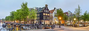 Corner of Prinsengracht and Blauwburgwal at night, Amsterdam, North Holland, Netherlands Corner of Prinsengracht and Blauwburgwal at night, Amsterdam, North Holland, Netherlands