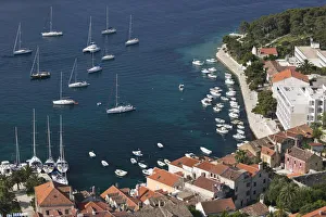 Croatia, Southern Dalmatia, Hvar Island, Hvar Town from Fortress Spanjol Croatia, Southern Dalmatia, Hvar Island, Hvar Town from Fortress Spanjol