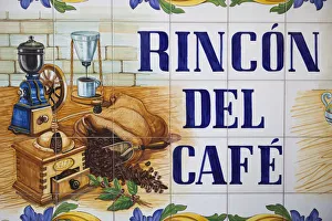 Cuba, Havana, Havana Vieja, tilework detail, cafe Cuba, Havana, Havana Vieja, tilework detail, cafe