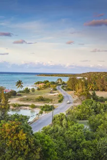 Cuba, Holguin, Playa Guardalvaca, Coastal road at Playa Guardalvaca Cuba, Holguin, Playa Guardalvaca, Coastal road at Playa Guardalvaca