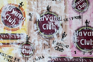 Cuba, Trinidad, Havana Club painted on wall of bar in historical center Cuba, Trinidad, Havana Club painted on wall of bar in historical center