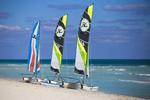 Cuba, Varadero, Catamarans on Varadero beach Cuba, Varadero, Catamarans on Varadero beach