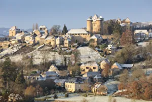 Curemonte in the snow, Correze, Nouvelle-Aquitaine, France Curemonte in the snow, Correze, Nouvelle-Aquitaine, France
