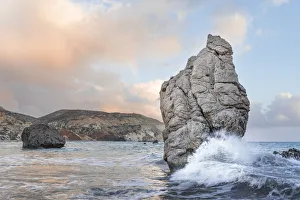 Cyprus, Paphos, Petra tou Romiou also known as AphroditeaAAAAAA´s Rock at sunset Cyprus, Paphos, Petra tou Romiou also known as AphroditeaAAAAAA´s Rock at sunset