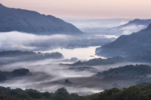 Dawn over the lakes of Killarney from Lady's View, Killarney National Park, Co Dawn over the lakes of Killarney from Lady's View, Killarney National Park, Co