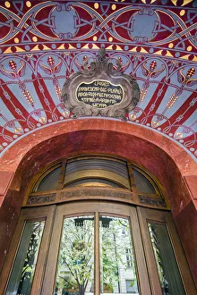 Decorated main entrance of an art nouveau building in the Old Town or Stare Mesto Decorated main entrance of an art nouveau building in the Old Town or Stare Mesto