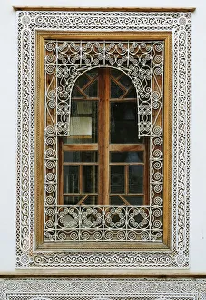 Decorated window in the Marrakech medina. Morocco Decorated window in the Marrakech medina. Morocco