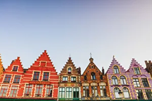 Details of the colored houses in Markt Square in Brussels at sunrise, Belgium Details of the colored houses in Markt Square in Brussels at sunrise, Belgium