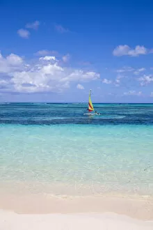 Dominican Republic, Punta Cana, Catamaran off Playa Cabeza de Toro