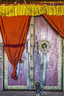 Doorway, Deskit monastery, Ladakh, India Doorway, Deskit monastery, Ladakh, India