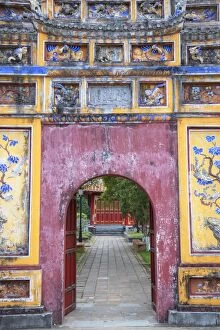 Images Dated 16th April 2014: Doorway inside Imperial Palace in Citadel (UNESCO World Heritage Site), Hue, Thua Thien-Hue