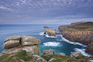 Dramatic coastal scenery at Lands End in West Cornwall, England. Winter Dramatic coastal scenery at Lands End in West Cornwall, England. Winter