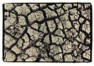 Dry, cracked, parched earth in South Luangwa Valley National Park, Zambia