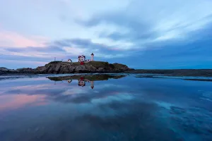 Dusk at Cape Neddick Lighthouse, York, Maine, USA Dusk at Cape Neddick Lighthouse, York, Maine, USA