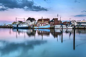 Dusk, marina, Eckernforde, Baltic coast, Schleswig-Holstein, Germany Dusk, marina, Eckernforde, Baltic coast, Schleswig-Holstein, Germany