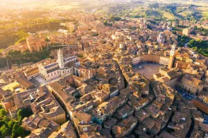 Prints of Aerial view of Siena old Town. Siena, Tuscany, Italy, Europe Tuscany Prints: Aerial View of Siena Old Town Print, Tuscany, Italy