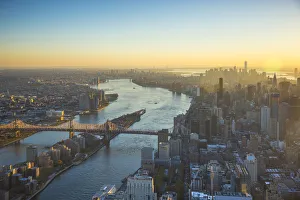 East River and Queensboro Bridge, Manhattan, New York City, New York, USA East River and Queensboro Bridge, Manhattan, New York City, New York, USA