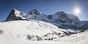 Eger, Monch, Jungfrau from Kleine Scheidegg, Jungfrau Region, Berner Oberland, Switzerland Eger, Monch, Jungfrau from Kleine Scheidegg, Jungfrau Region, Berner Oberland, Switzerland